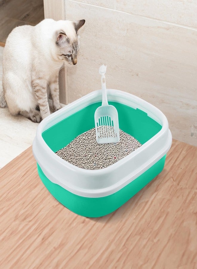 PET FUN صندوق فضلات القطط من بيت فن® مع مغرفة مجانية | تصميم شبه مغلق وجودة متينة | مناسب لجميع القطط البالغة والقطط الصغيرة (قد يختلف اللون) - Image 2